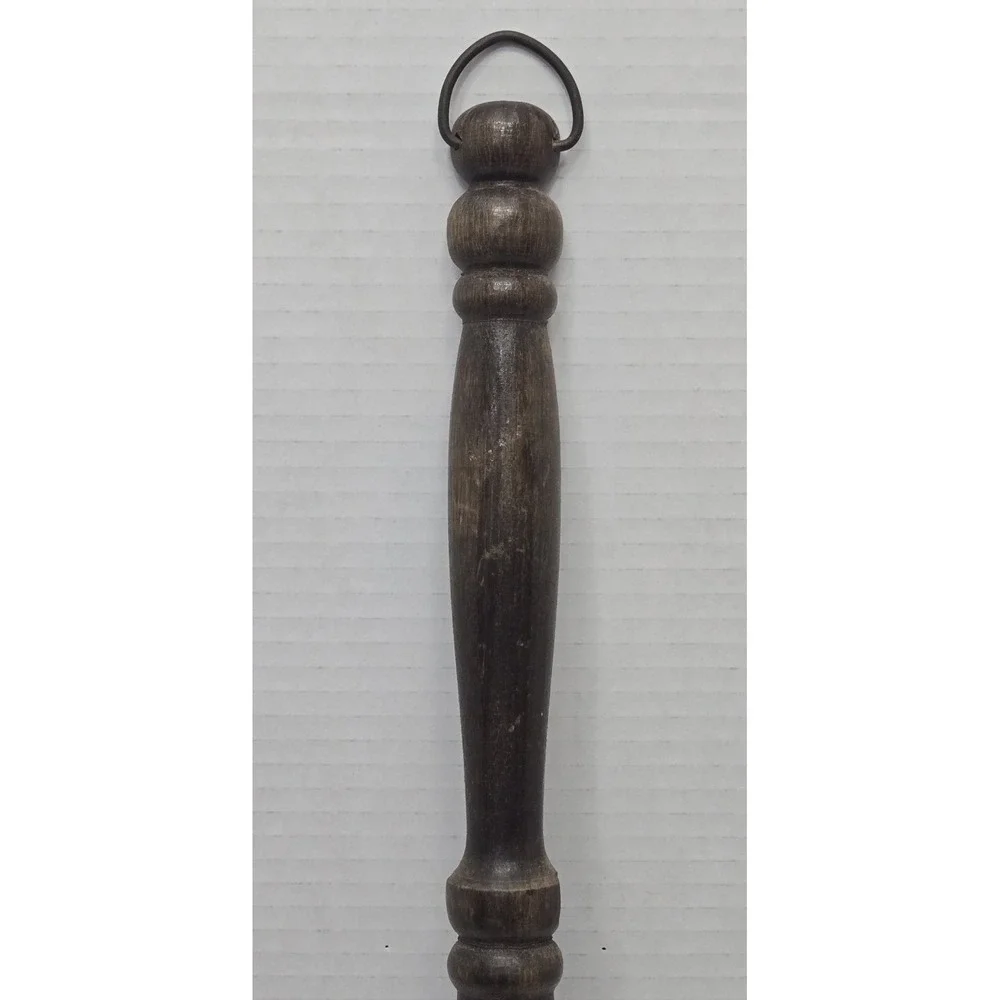 Brass And Wood Wall Hanger Faux Bed Warmer Made in England Vintage See Pictures